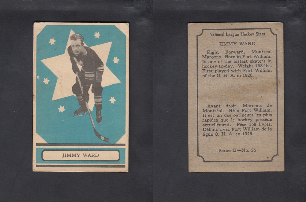 1933-34 O-PEE-CHEE HOCKEY CARD #56 J. WARD photo 1933-34 O-PEE-CHEE HOCKEY CARD #56 J. WARD photo