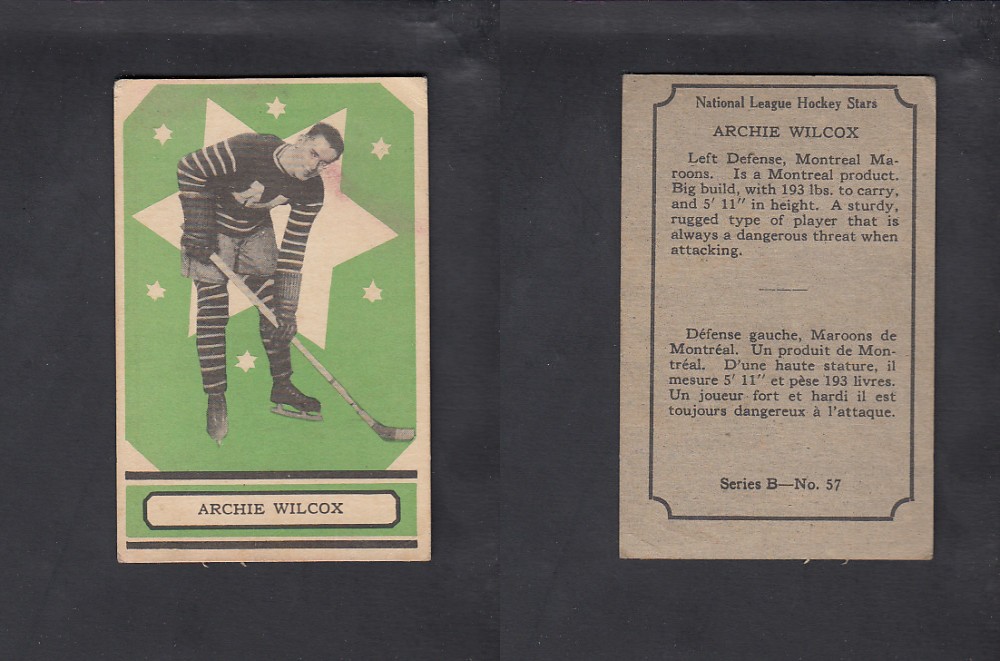 1933-34 O-PEE-CHEE HOCKEY CARD #57 A. WILCOX photo 1933-34 O-PEE-CHEE HOCKEY CARD #57 A. WILCOX photo