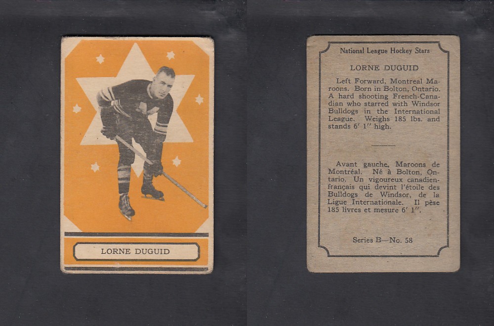 1933-34 O-PEE-CHEE HOCKEY CARD #58 L. DUGUID photo 1933-34 O-PEE-CHEE HOCKEY CARD #58 L. DUGUID photo
