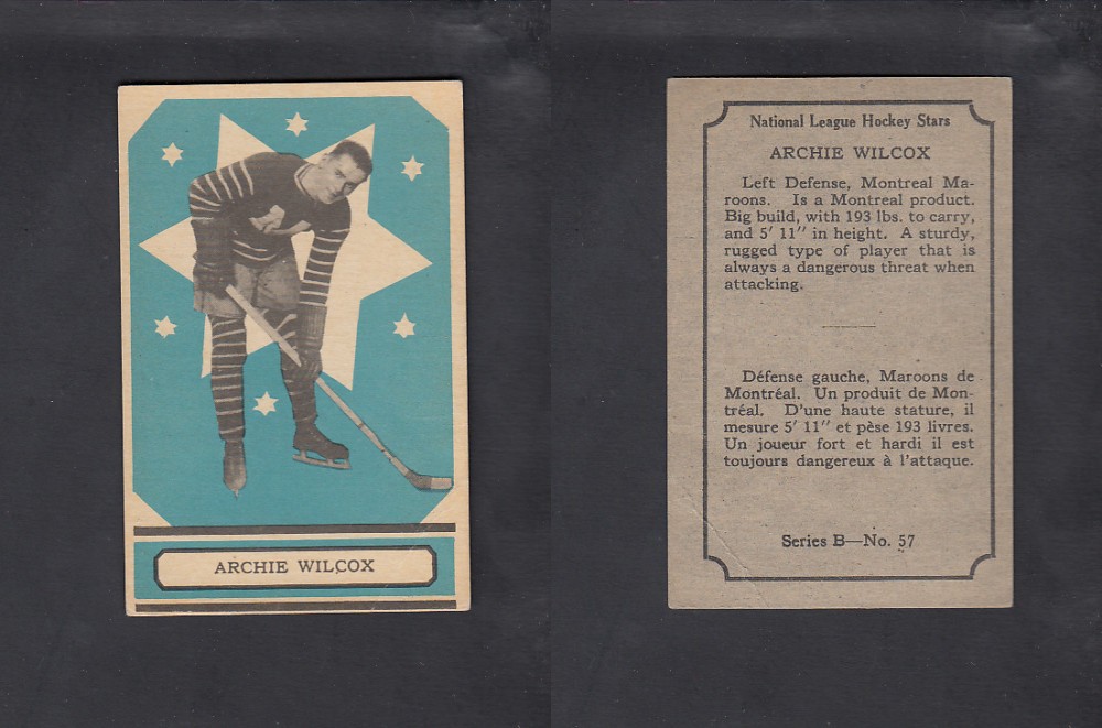 1933-34 O-PEE-CHEE HOCKEY CARD #57 A. WILCOX photo 1933-34 O-PEE-CHEE HOCKEY CARD #57 A. WILCOX photo