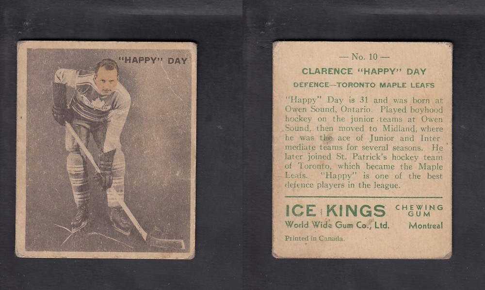 1933-34 ICE KINGS HOCKEY CARD #10 H. DAY photo 1933-34 ICE KINGS HOCKEY CARD #10 H. DAY photo