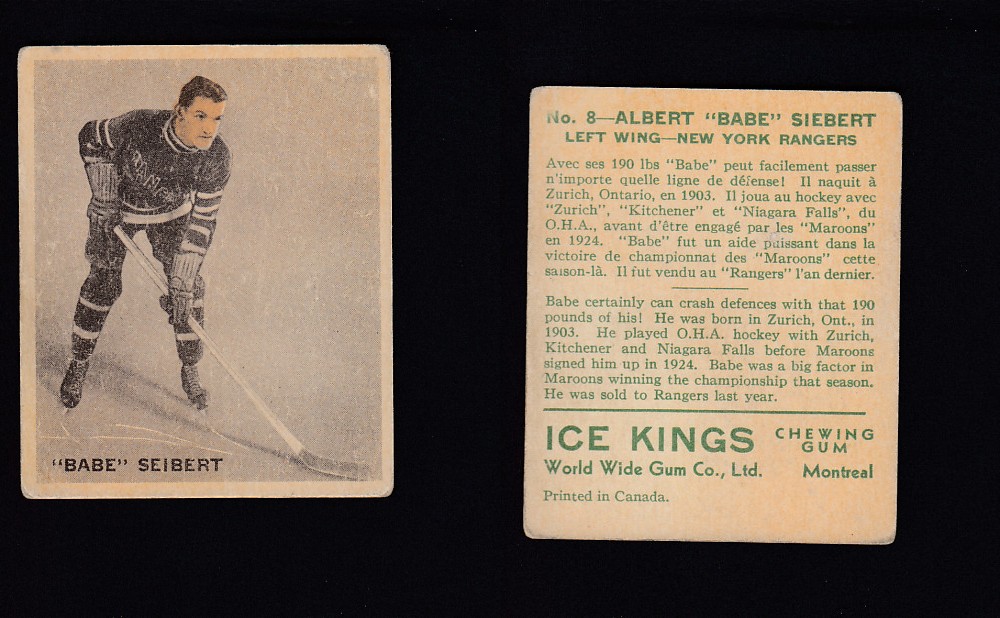 1933-34 ICE KINGS HOCKEY CARD #8 B. SEIBERT photo 1933-34 ICE KINGS HOCKEY CARD #8 B. SEIBERT photo