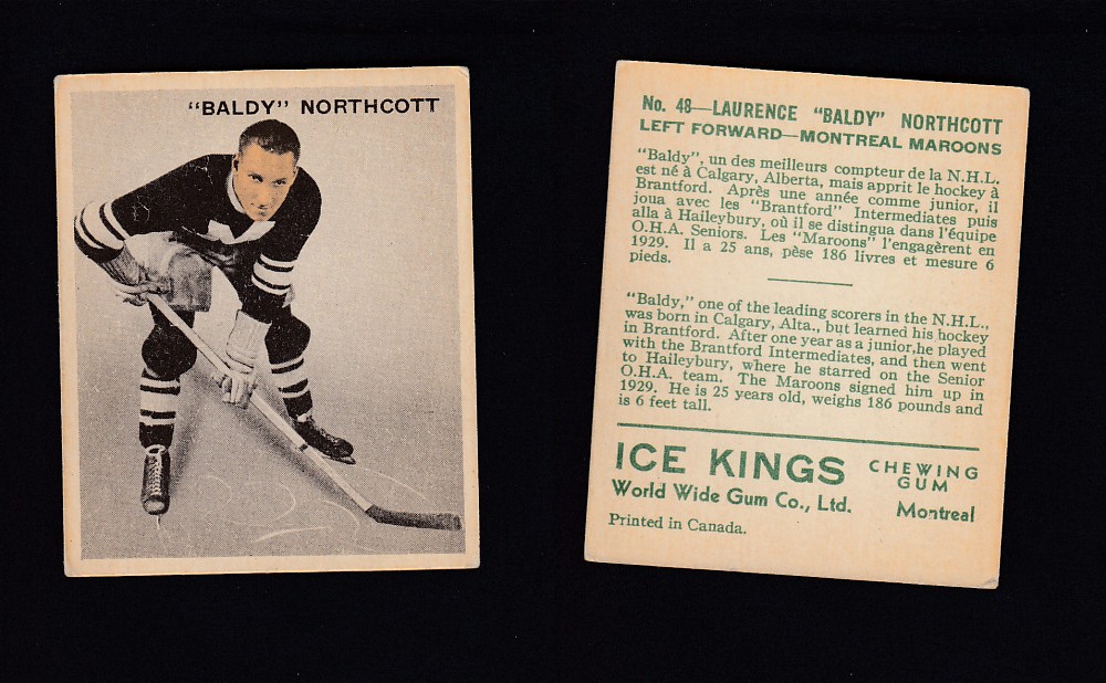 1933-34 ICE KINGS HOCKEY CARD #48 B. NORTHCOTT photo 1933-34 ICE KINGS HOCKEY CARD #48 B. NORTHCOTT photo