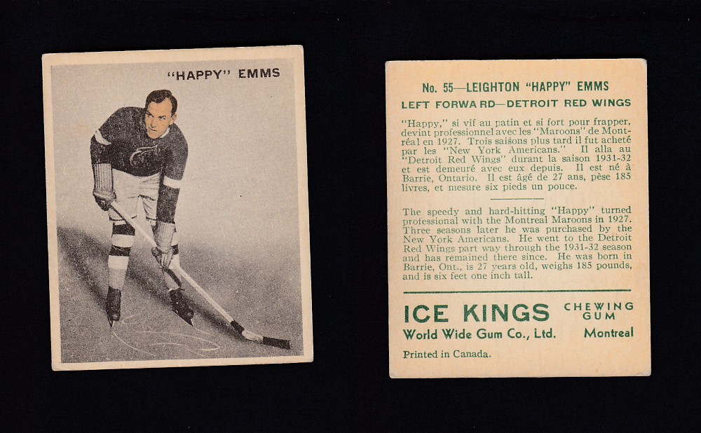 1933-34 ICE KINGS HOCKEY CARD #55 H. EMMS photo 1933-34 ICE KINGS HOCKEY CARD #55 H. EMMS photo
