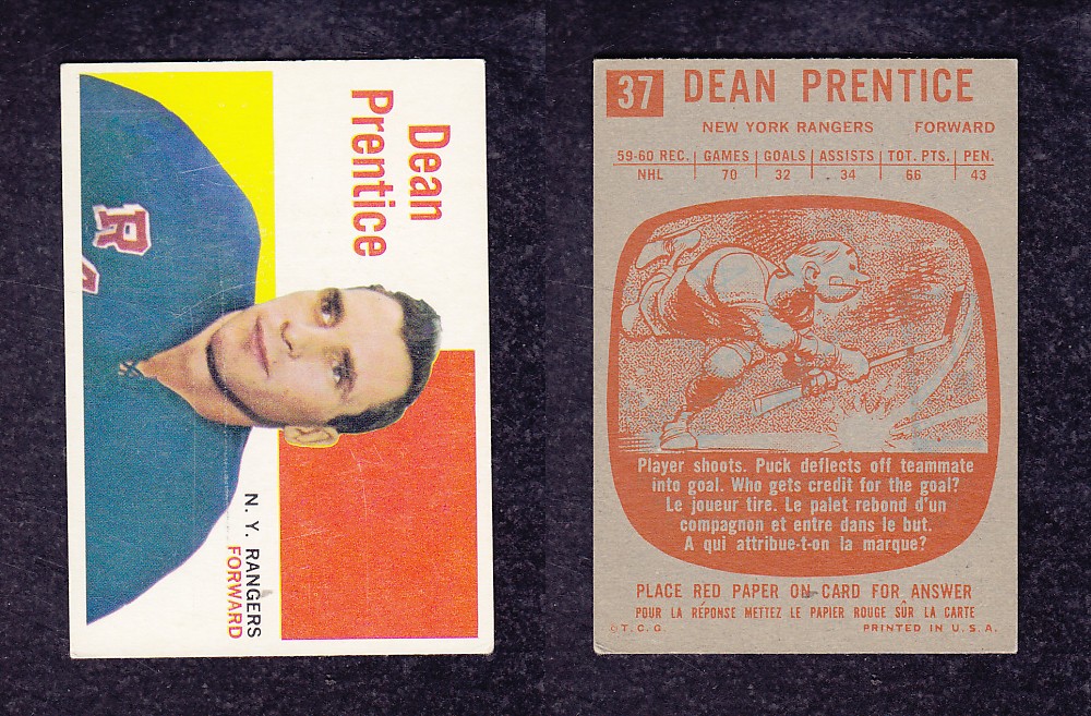 1960-61 TOPPS HOCKEY CARD #37 D. PRENTICE photo