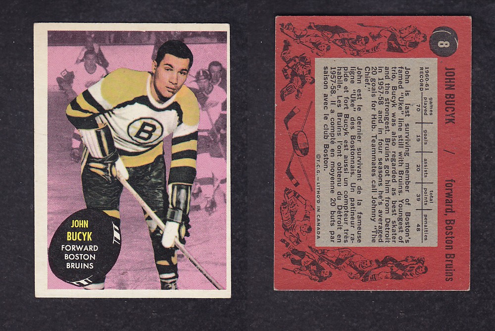 1961-62 TOPPS HOCKEY CARD #8 J. BUCYK photo 1961-62 TOPPS HOCKEY CARD #8 J. BUCYK photo