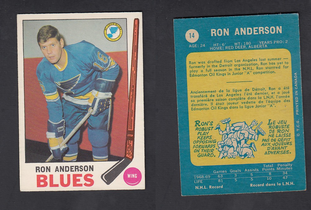 1969-70 O-PEE-CHEE HOCKEY CARD #14 R. ANDERSON photo 1969-70 O-PEE-CHEE HOCKEY CARD #14 R. ANDERSON photo