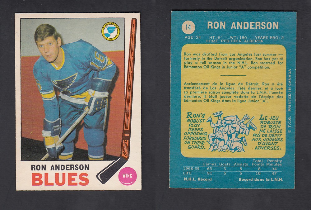 1969-70 O-PEE-CHEE HOCKEY CARD #14 R. ANDERSON photo 1969-70 O-PEE-CHEE HOCKEY CARD #14 R. ANDERSON photo