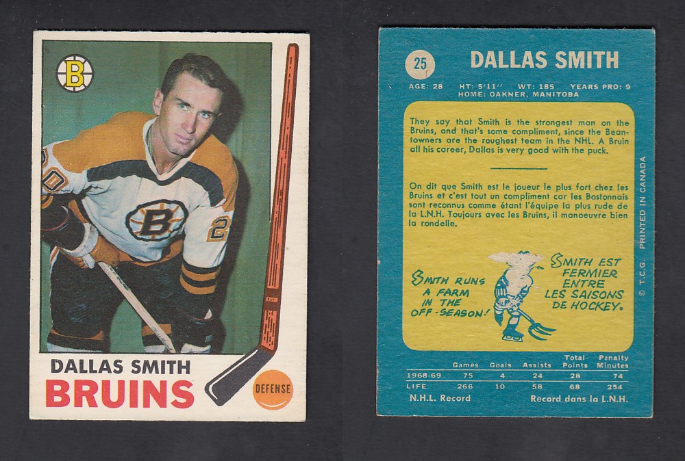 1969-70 O-PEE-CHEE HOCKEY CARD #25 D. SMITH photo 1969-70 O-PEE-CHEE HOCKEY CARD #25 D. SMITH photo