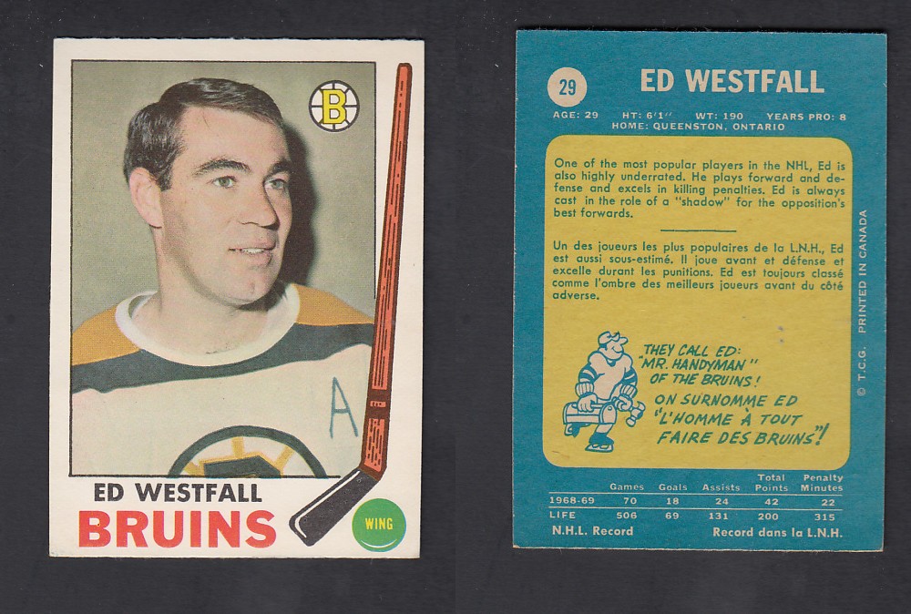 1969-70 O-PEE-CHEE HOCKEY CARD #29 E. WESTFALL photo 1969-70 O-PEE-CHEE HOCKEY CARD #29 E. WESTFALL photo
