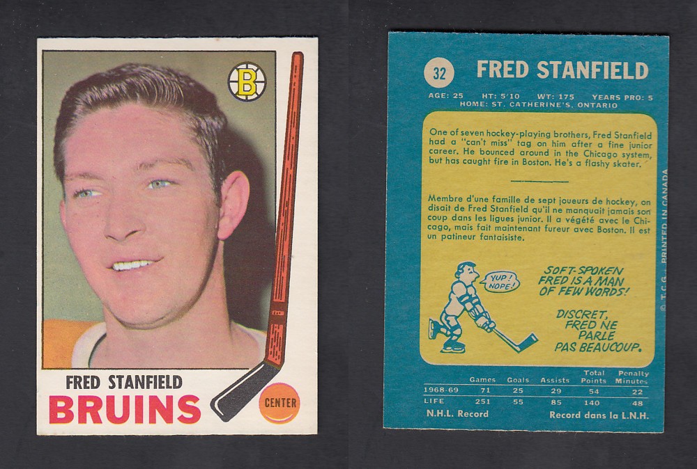 1969-70 O-PEE-CHEE HOCKEY CARD #32 F. STANFIELD photo