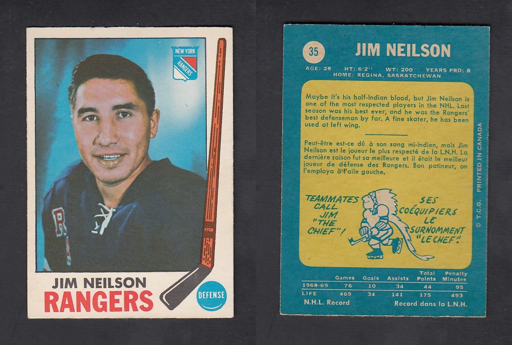 1969-70 O-PEE-CHEE HOCKEY CARD #35 J. NEILSON photo 1969-70 O-PEE-CHEE HOCKEY CARD #35 J. NEILSON photo