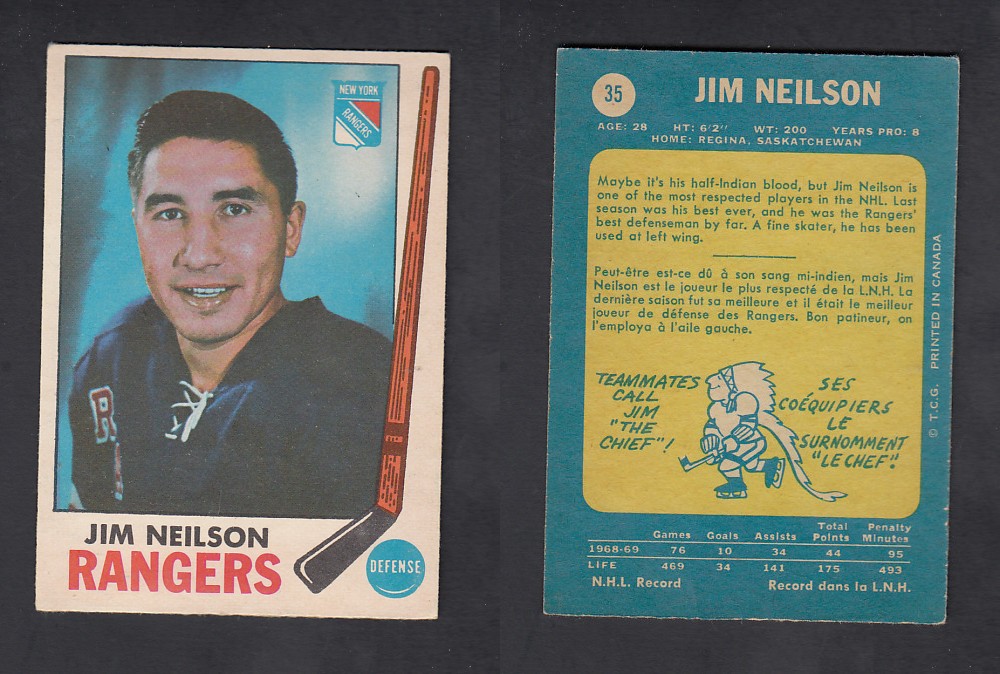 1969-70 O-PEE-CHEE HOCKEY CARD #35 J. NEILSON photo 1969-70 O-PEE-CHEE HOCKEY CARD #35 J. NEILSON photo