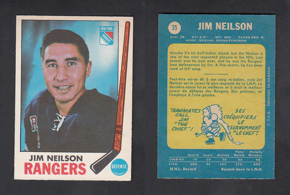 1969-70 O-PEE-CHEE HOCKEY CARD #35 J. NEILSON photo 1969-70 O-PEE-CHEE HOCKEY CARD #35 J. NEILSON photo