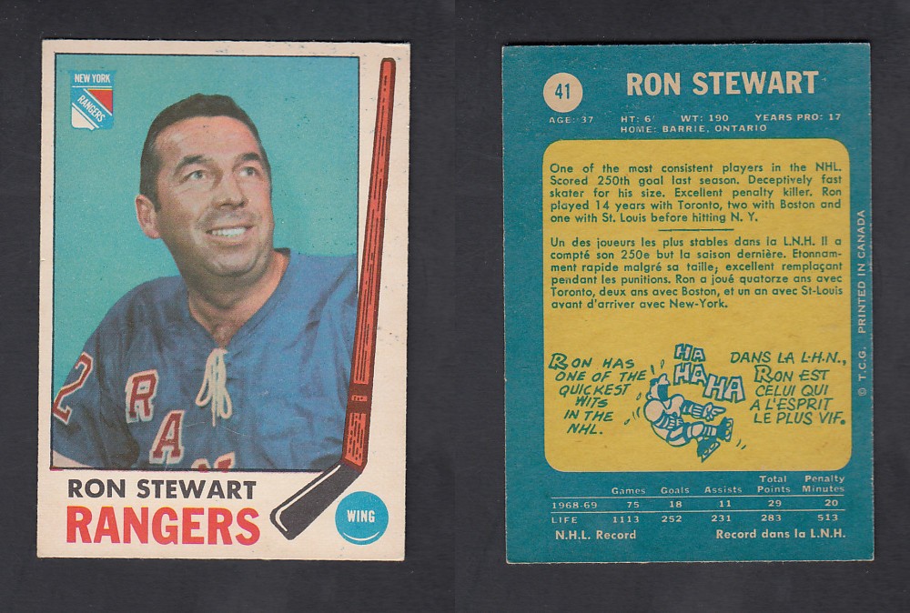 1969-70 O-PEE-CHEE HOCKEY CARD #41 R. STEWART photo 1969-70 O-PEE-CHEE HOCKEY CARD #41 R. STEWART photo
