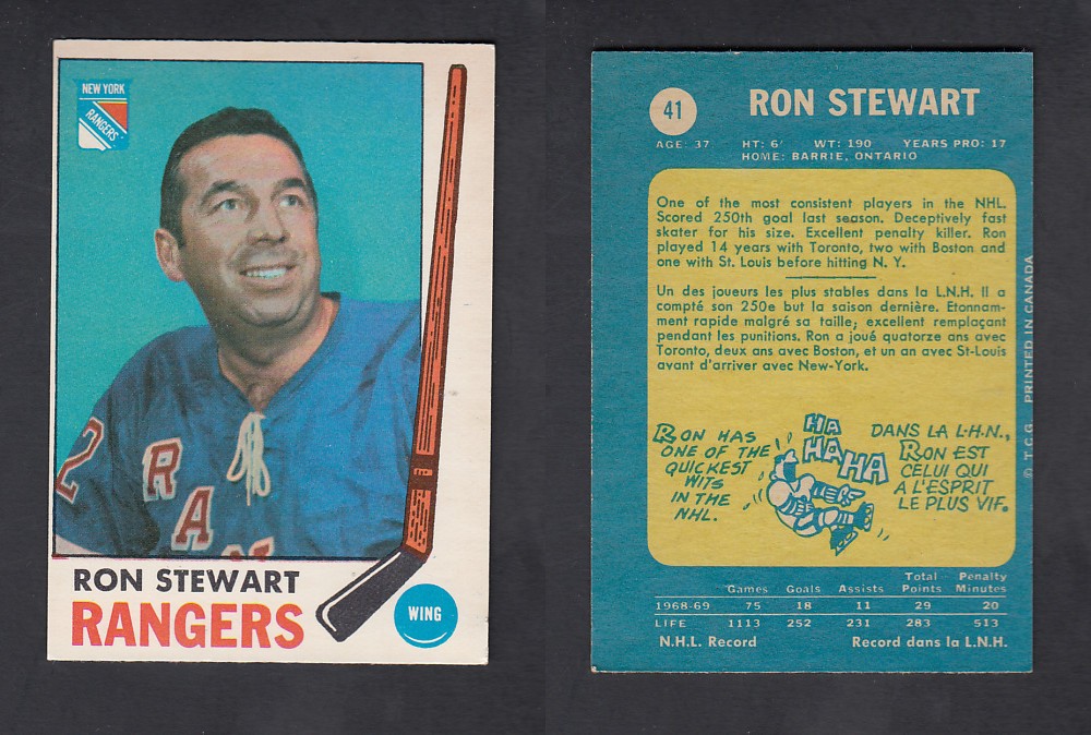 1969-70 O-PEE-CHEE HOCKEY CARD #41 R. STEWART photo 1969-70 O-PEE-CHEE HOCKEY CARD #41 R. STEWART photo