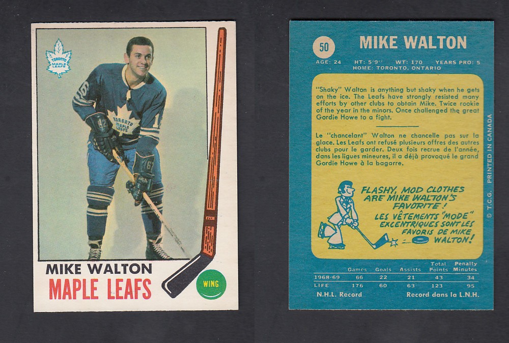 1969-70 O-PEE-CHEE HOCKEY CARD #50 M. WALTON photo