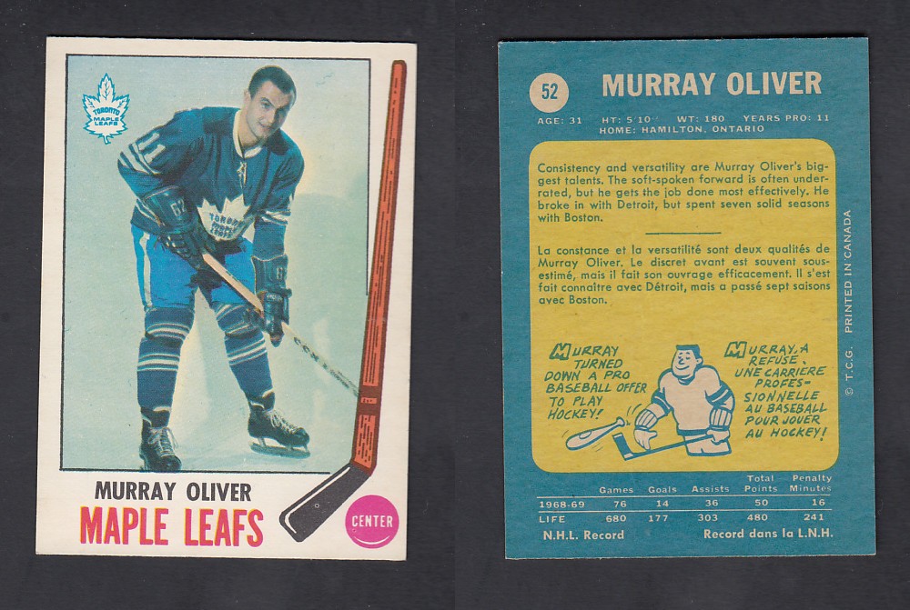 1969-70 O-PEE-CHEE HOCKEY CARD #52 M. OLIVER photo 1969-70 O-PEE-CHEE HOCKEY CARD #52 M. OLIVER photo