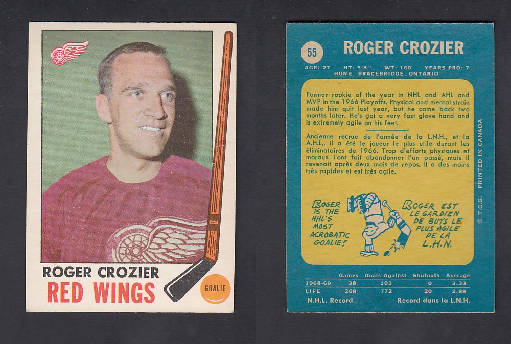 1969-70 O-PEE-CHEE HOCKEY CARD #55 R. CROZIER photo 1969-70 O-PEE-CHEE HOCKEY CARD #55 R. CROZIER photo
