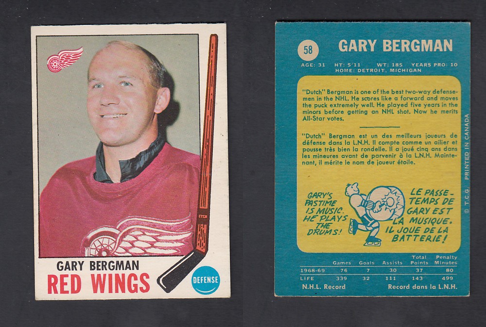 1969-70 O-PEE-CHEE HOCKEY CARD #58 G. BERGMAN photo