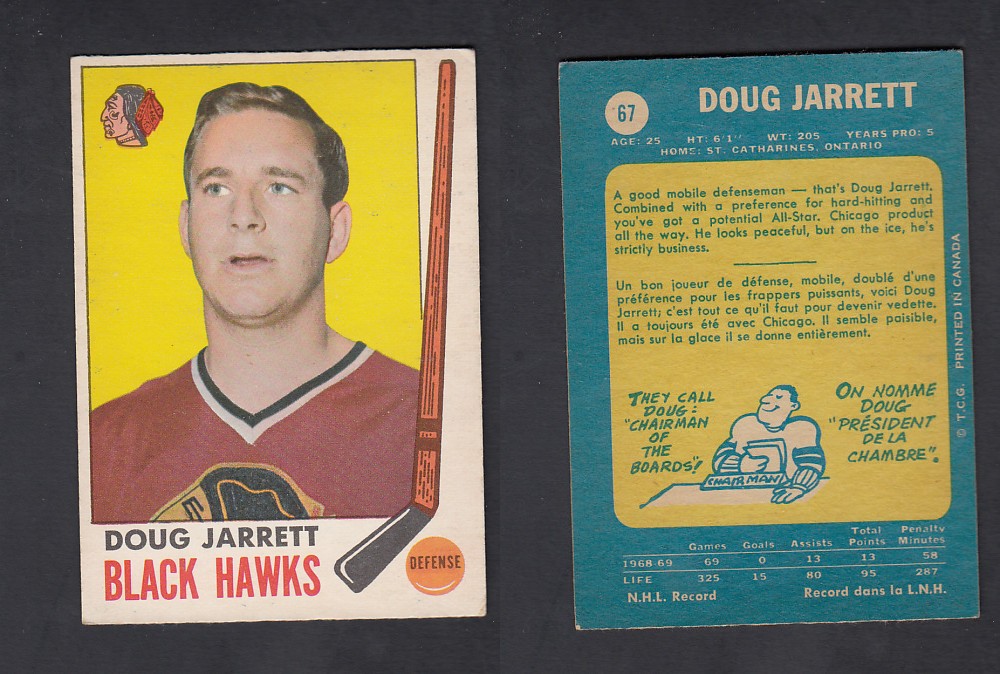 1969-70  O-PEE-CHEE HOCKEY CARD #67 D. JARRETT photo