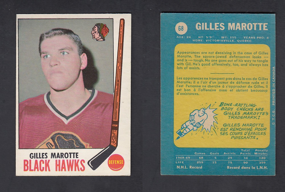 1969-70  O-PEE-CHEE HOCKEY CARD #68 G. MAROTTE photo