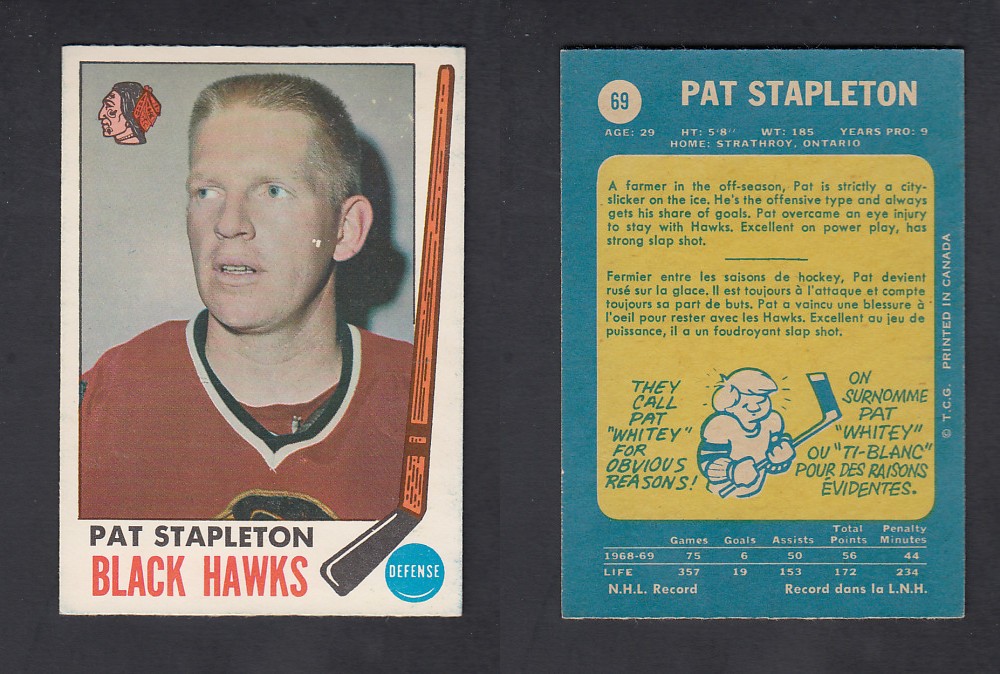 1969-70 O-PEE-CHEE HOCKEY CARD #69 P. STAPLETON photo