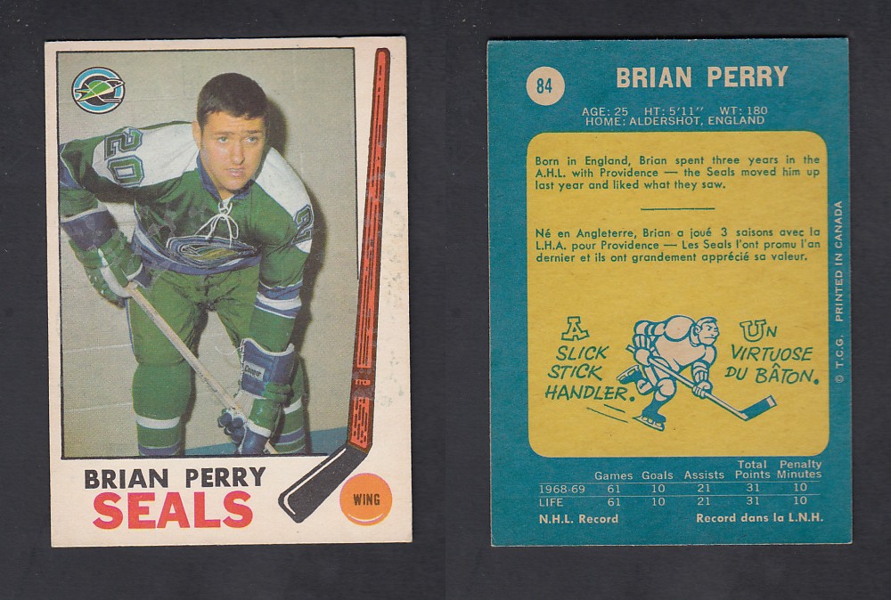 1969-70 O-PEE-CHEE HOCKEY CARD #84 B. PERRY photo 1969-70 O-PEE-CHEE HOCKEY CARD #84 B. PERRY photo