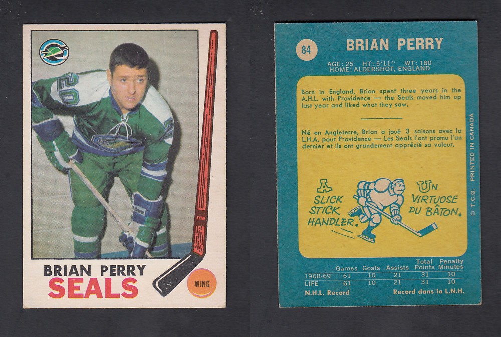 1969-70 O-PEE-CHEE HOCKEY CARD #84 B. PERRY photo 1969-70 O-PEE-CHEE HOCKEY CARD #84 B. PERRY photo