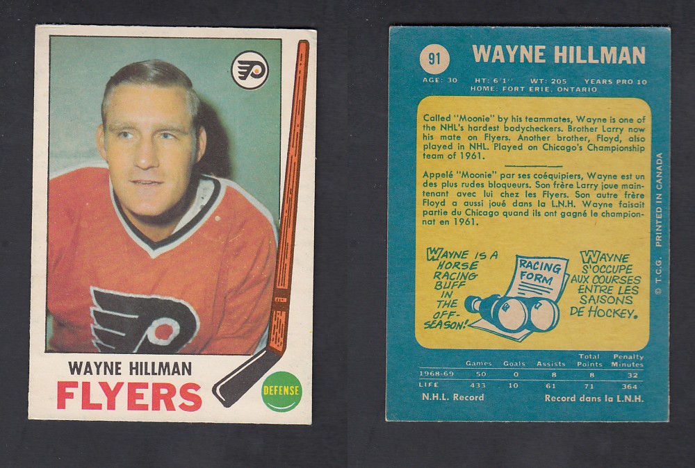 1969-70 O-PEE-CHEE HOCKEY CARD #91 W. HILLMAN photo 1969-70 O-PEE-CHEE HOCKEY CARD #91 W. HILLMAN photo
