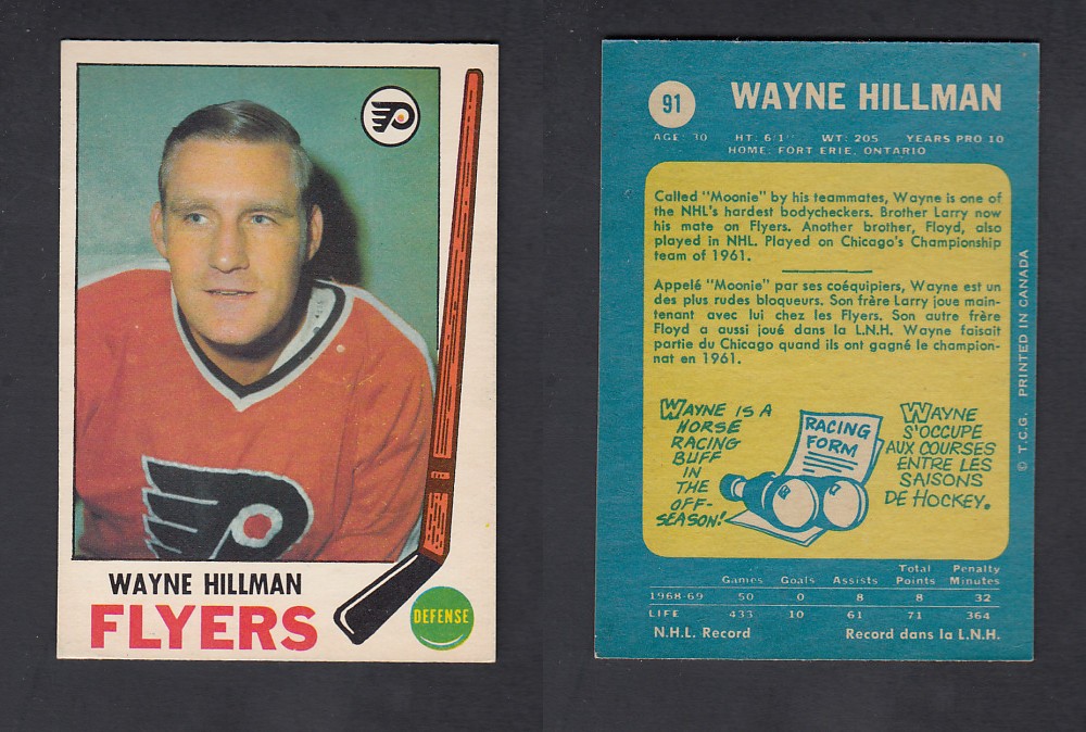 1969-70 O-PEE-CHEE HOCKEY CARD #91 W. HILLMAN photo