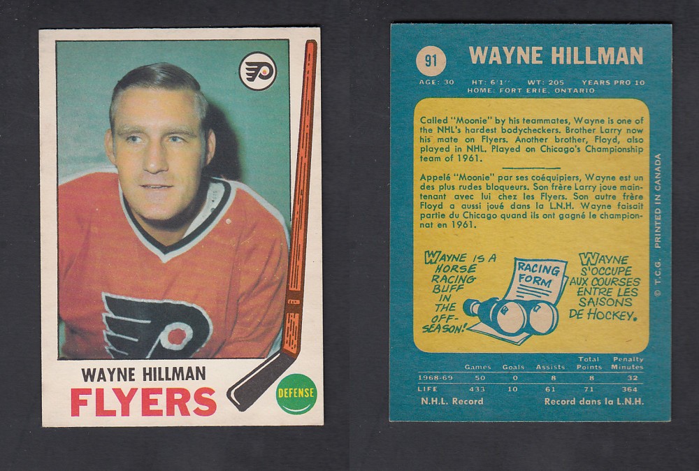 1969-70 O-PEE-CHEE HOCKEY CARD #91 W. HILLMAN photo