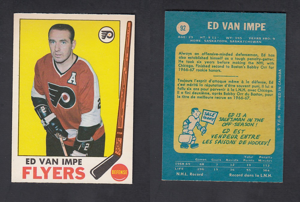 1969-70 O-PEE-CHEE HOCKEY CARD #92 E. VAN IMPE photo 1969-70 O-PEE-CHEE HOCKEY CARD #92 E. VAN IMPE photo