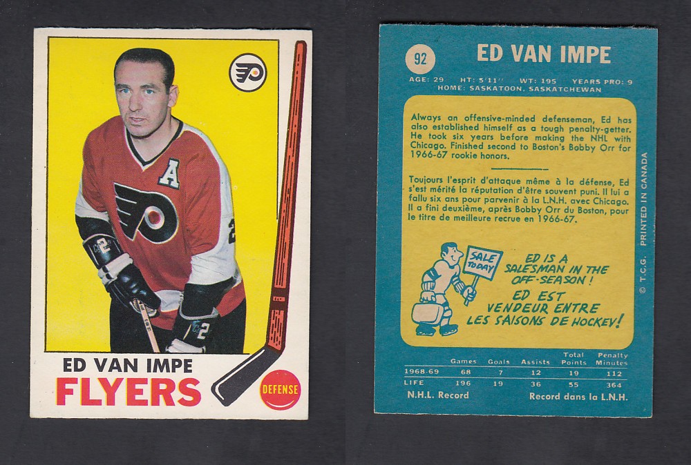 1969-70 O-PEE-CHEE HOCKEY CARD #92 E. VAN IMPE photo 1969-70 O-PEE-CHEE HOCKEY CARD #92 E. VAN IMPE photo