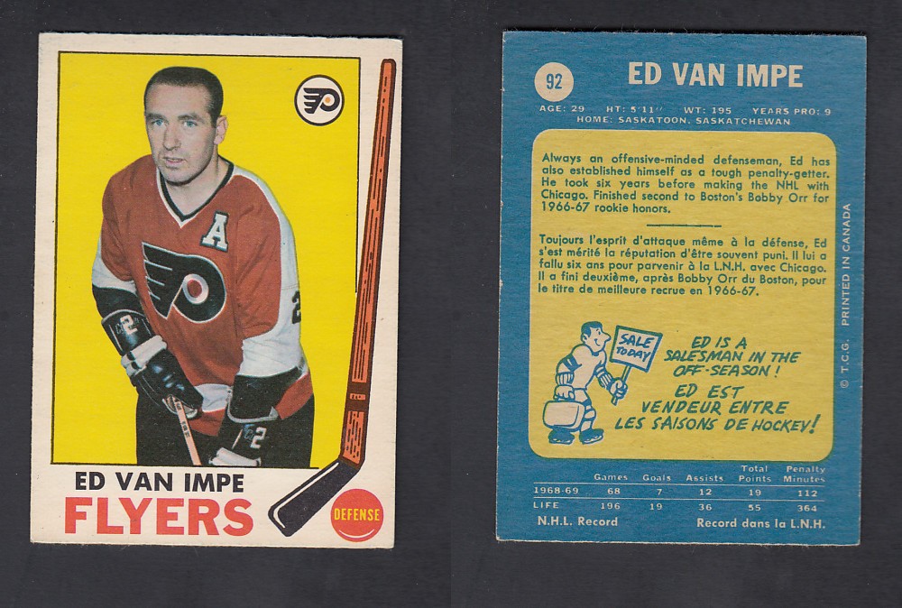 1969-70 O-PEE-CHEE HOCKEY CARD #92 E. VAN IMPE photo 1969-70 O-PEE-CHEE HOCKEY CARD #92 E. VAN IMPE photo