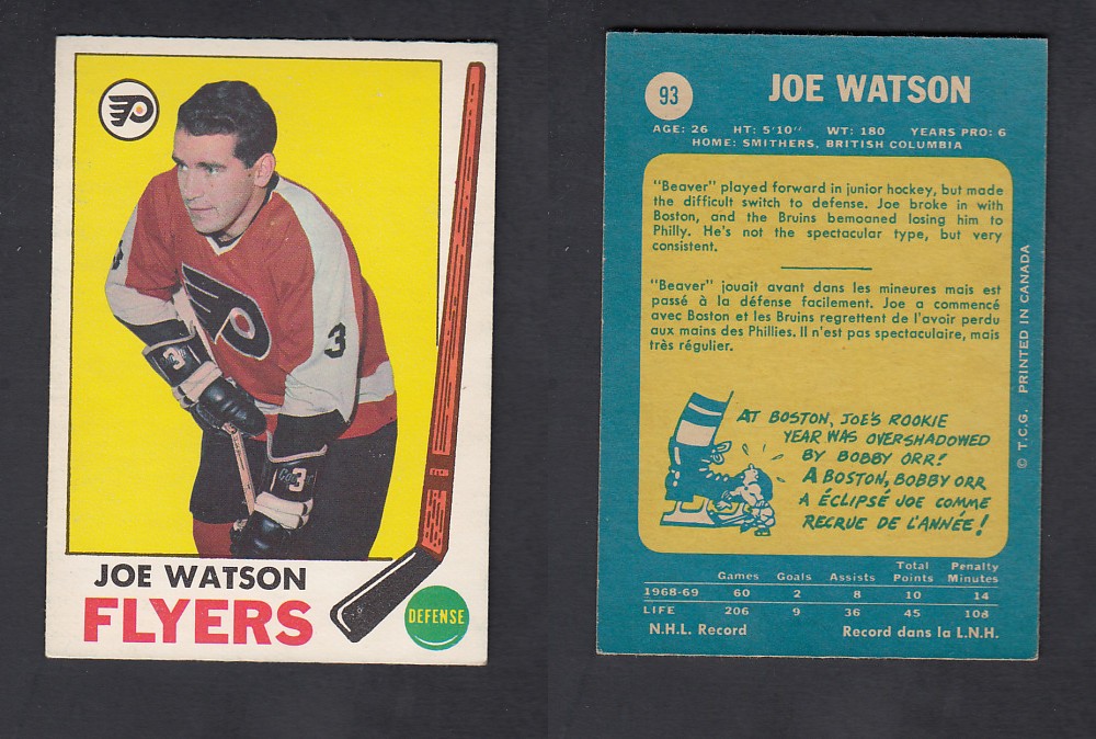 1969-70 O-PEE-CHEE HOCKEY CARD #93 J. WATSON photo 1969-70 O-PEE-CHEE HOCKEY CARD #93 J. WATSON photo
