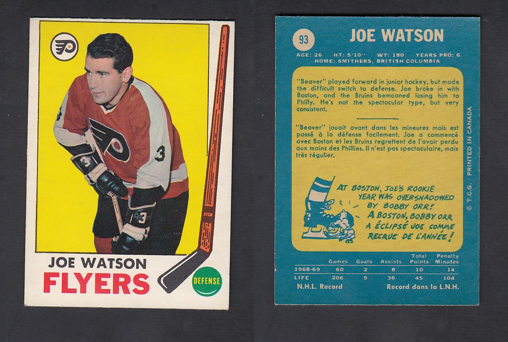1969-70 O-PEE-CHEE HOCKEY CARD #93 J. WATSON photo 1969-70 O-PEE-CHEE HOCKEY CARD #93 J. WATSON photo