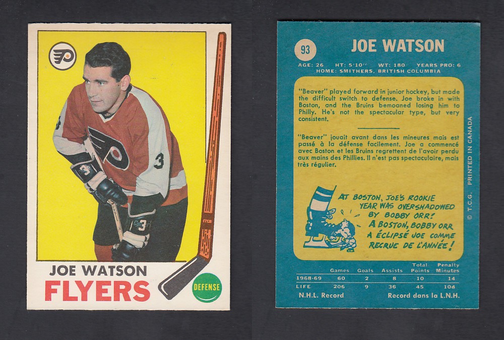 1969-70 O-PEE-CHEE HOCKEY CARD #93 J. WATSON photo 1969-70 O-PEE-CHEE HOCKEY CARD #93 J. WATSON photo