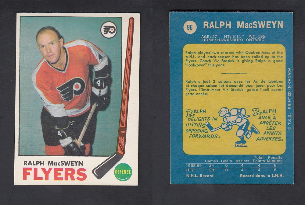 1969-70 O-PEE-CHEE HOCKEY CARD #96 R. MacSWEYN photo 1969-70 O-PEE-CHEE HOCKEY CARD #96 R. MacSWEYN photo