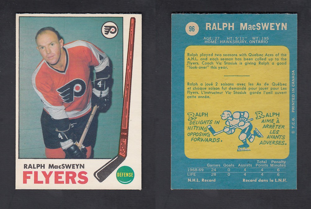 1969-70 O-PEE-CHEE HOCKEY CARD #96 R. MacSWEYN photo
