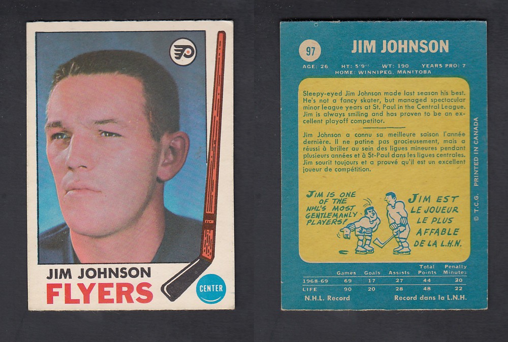 1969-70O-PEE-CHEE HOCKEY CARD #97 J. JOHNSON photo 1969-70O-PEE-CHEE HOCKEY CARD #97 J. JOHNSON photo