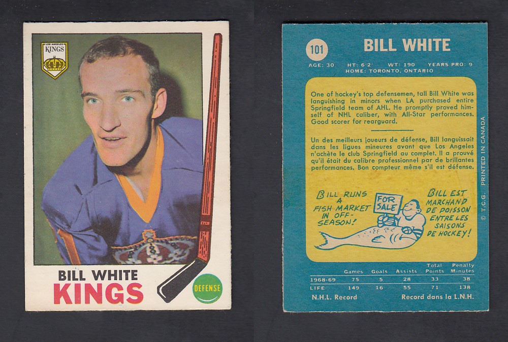 1969-70 O-PEE-CHEE HOCKEY CARD #101 B. WHITE photo