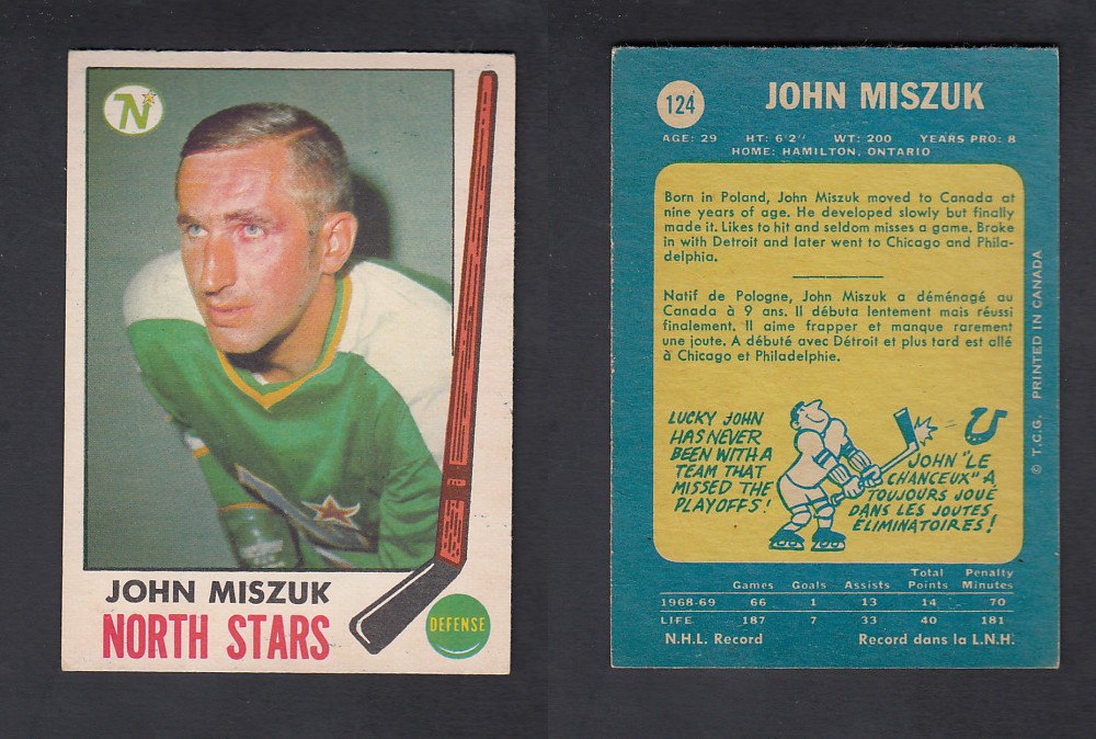 1969-70 O-PEE-CHEE HOCKEY CARD #124 J. MISZUK photo 1969-70 O-PEE-CHEE HOCKEY CARD #124 J. MISZUK photo