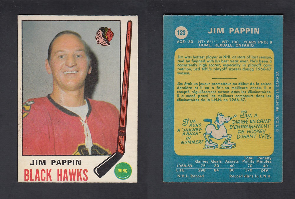 1969-70 O-PEE-CHEE HOCKEY CARD #133 J. PAPPIN photo 1969-70 O-PEE-CHEE HOCKEY CARD #133 J. PAPPIN photo