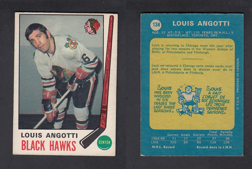 1969-70 O-PEE-CHEE HOCKEY CARD #134 L. ANGOTTI photo 1969-70 O-PEE-CHEE HOCKEY CARD #134 L. ANGOTTI photo