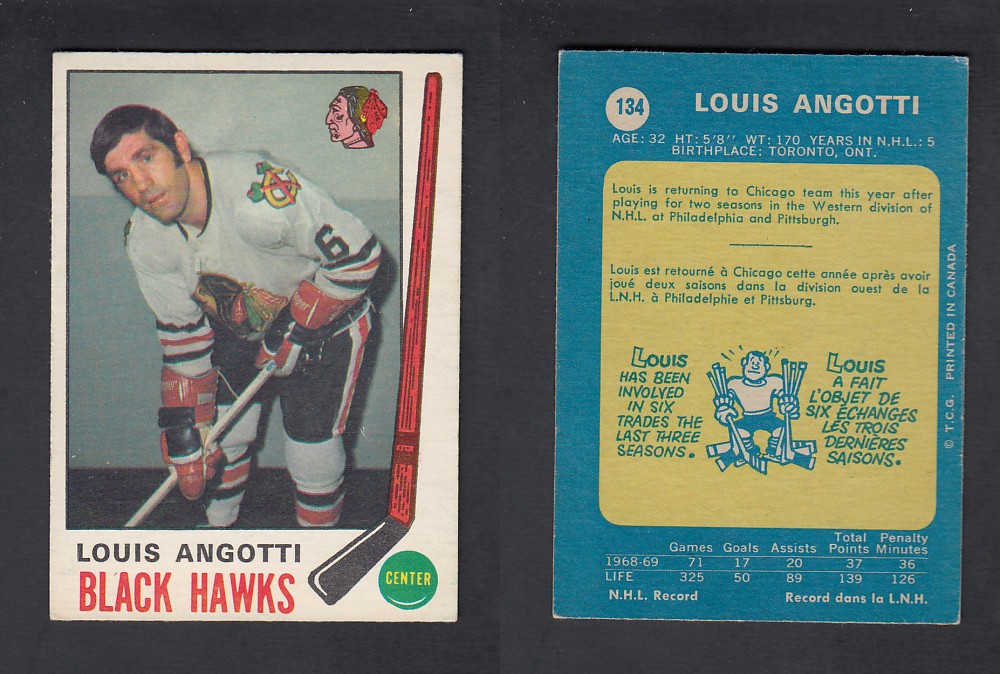 1969-70 O-PEE-CHEE HOCKEY CARD #134 L. ANGOTTI photo 1969-70 O-PEE-CHEE HOCKEY CARD #134 L. ANGOTTI photo