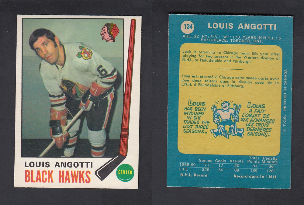 1969-70 O-PEE-CHEE HOCKEY CARD #134 L. ANGOTTI photo 1969-70 O-PEE-CHEE HOCKEY CARD #134 L. ANGOTTI photo