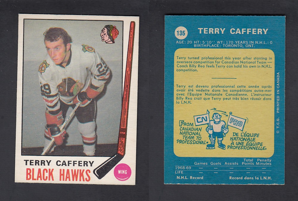 1969-70 O-PEE-CHEE HOCKEY CARD #135 T. CAFFERY photo 1969-70 O-PEE-CHEE HOCKEY CARD #135 T. CAFFERY photo