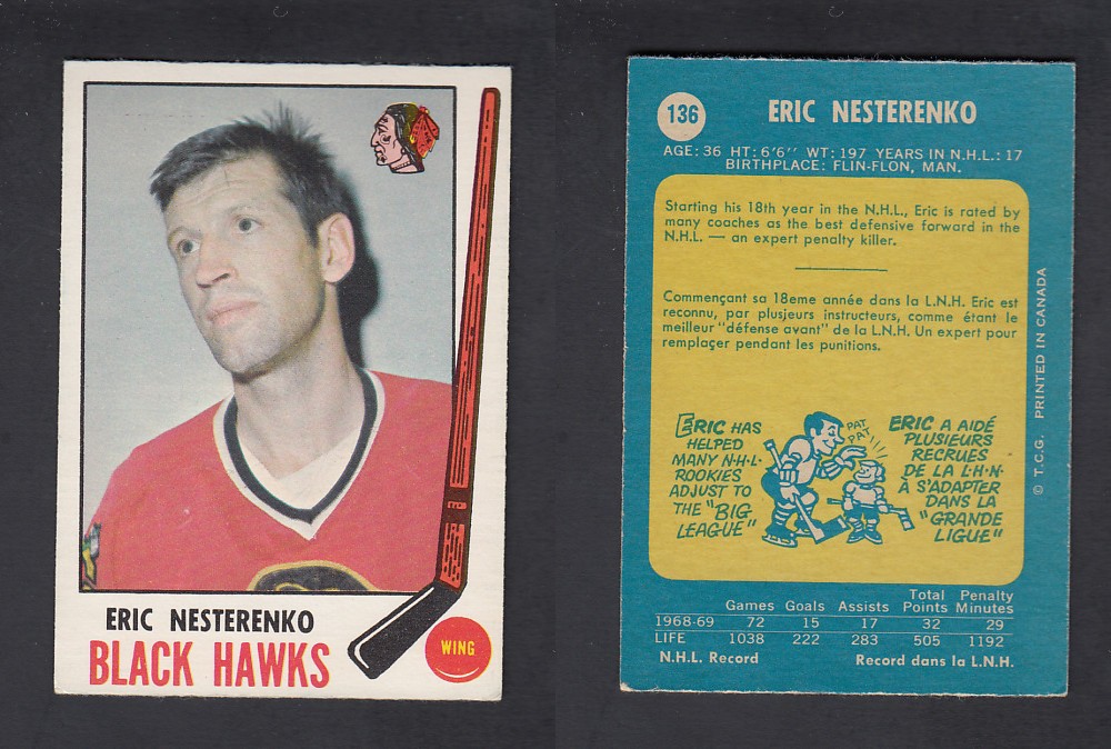 1969-70 O-PEE-CHEE HOCKEY CARD #136 E. NESTERENKO photo