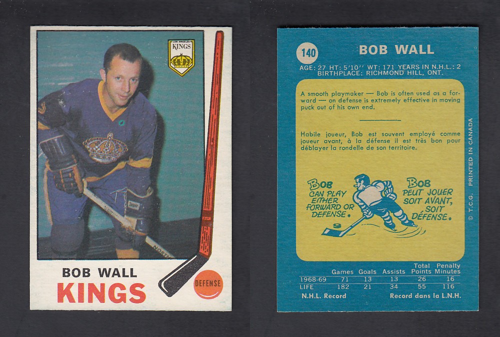1969-70 O-PEE-CHEE HOCKEY CARD #140 B. WALL photo 1969-70 O-PEE-CHEE HOCKEY CARD #140 B. WALL photo